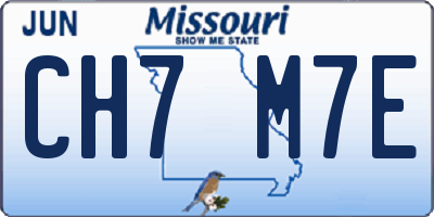 MO license plate CH7M7E