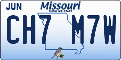 MO license plate CH7M7W