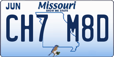 MO license plate CH7M8D