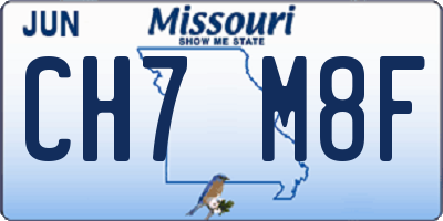 MO license plate CH7M8F