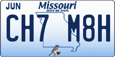 MO license plate CH7M8H