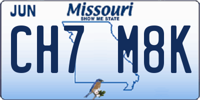 MO license plate CH7M8K
