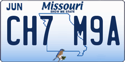MO license plate CH7M9A