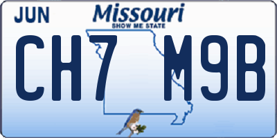 MO license plate CH7M9B