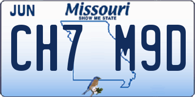 MO license plate CH7M9D