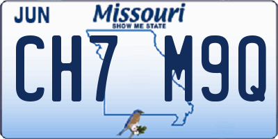 MO license plate CH7M9Q