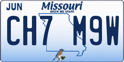 MO license plate CH7M9W