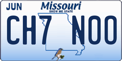 MO license plate CH7N0O