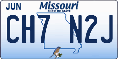 MO license plate CH7N2J
