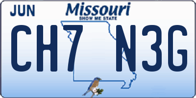 MO license plate CH7N3G