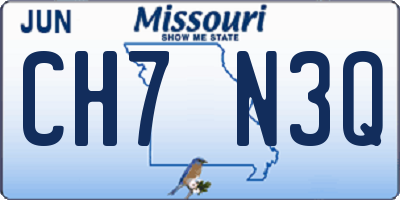 MO license plate CH7N3Q