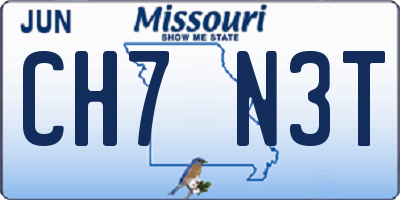MO license plate CH7N3T