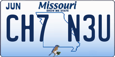 MO license plate CH7N3U