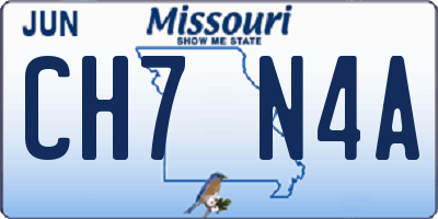 MO license plate CH7N4A