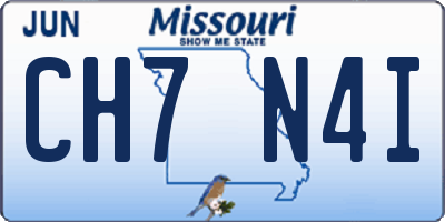 MO license plate CH7N4I