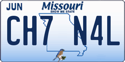 MO license plate CH7N4L