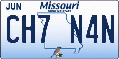 MO license plate CH7N4N
