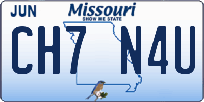 MO license plate CH7N4U