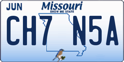 MO license plate CH7N5A