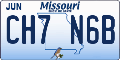 MO license plate CH7N6B