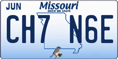 MO license plate CH7N6E
