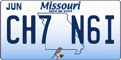 MO license plate CH7N6I