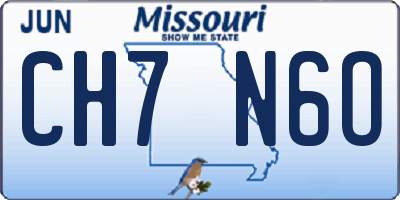 MO license plate CH7N6O