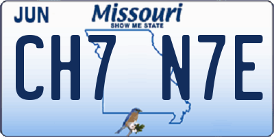 MO license plate CH7N7E