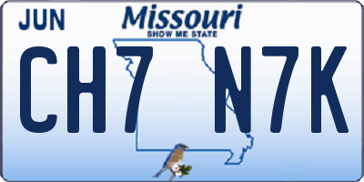 MO license plate CH7N7K