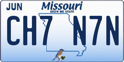 MO license plate CH7N7N