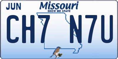MO license plate CH7N7U