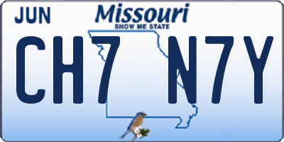 MO license plate CH7N7Y