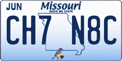MO license plate CH7N8C