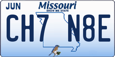 MO license plate CH7N8E