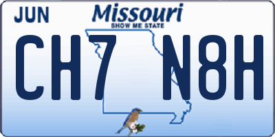 MO license plate CH7N8H