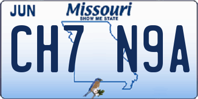 MO license plate CH7N9A