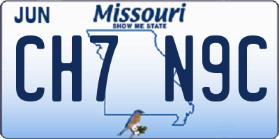 MO license plate CH7N9C