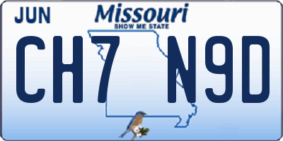 MO license plate CH7N9D