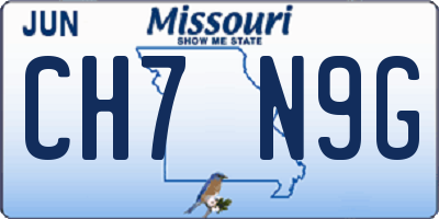 MO license plate CH7N9G