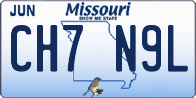 MO license plate CH7N9L