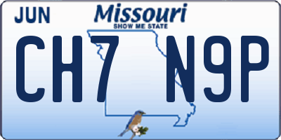 MO license plate CH7N9P