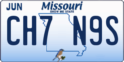 MO license plate CH7N9S