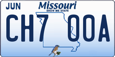 MO license plate CH7O0A