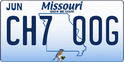 MO license plate CH7O0G