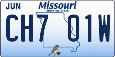 MO license plate CH7O1W