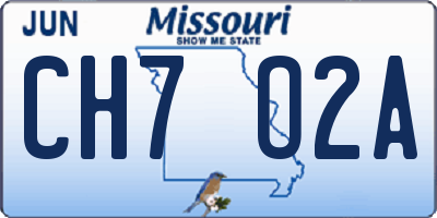 MO license plate CH7O2A