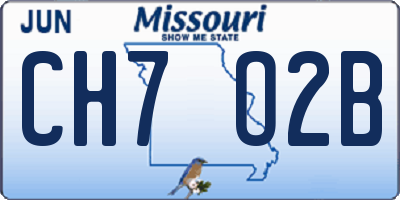 MO license plate CH7O2B
