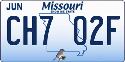 MO license plate CH7O2F