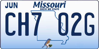 MO license plate CH7O2G