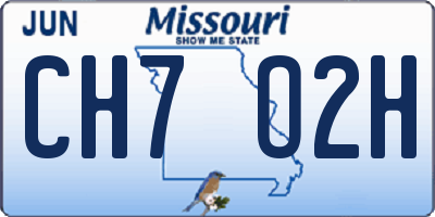 MO license plate CH7O2H